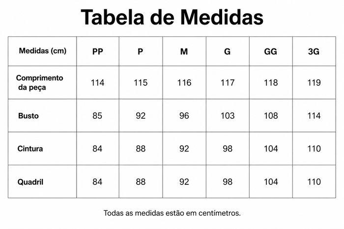 Guia de Tamanhos
