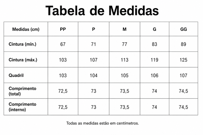 Guia de Tamanhos