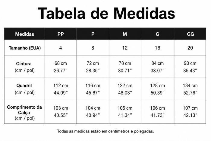 Guia de Tamanhos
