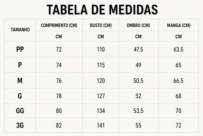 Guia de Tamanhos