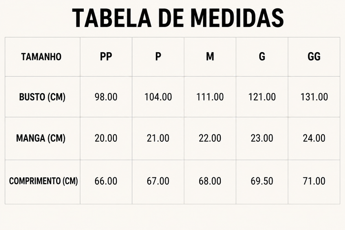Guia de Tamanhos