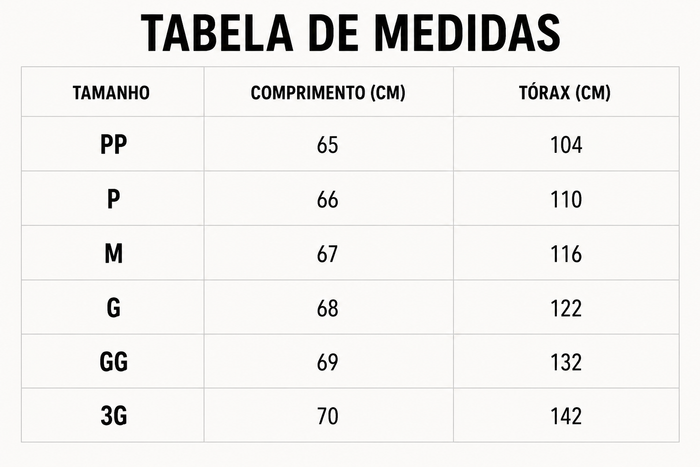 Guia de Tamanhos