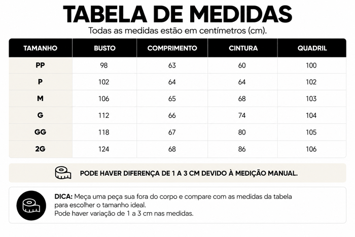 Guia de Tamanhos