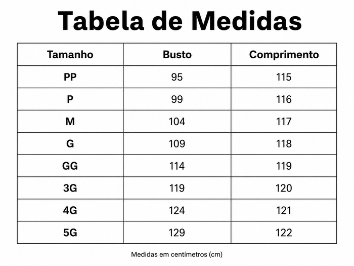 Guia de Tamanhos