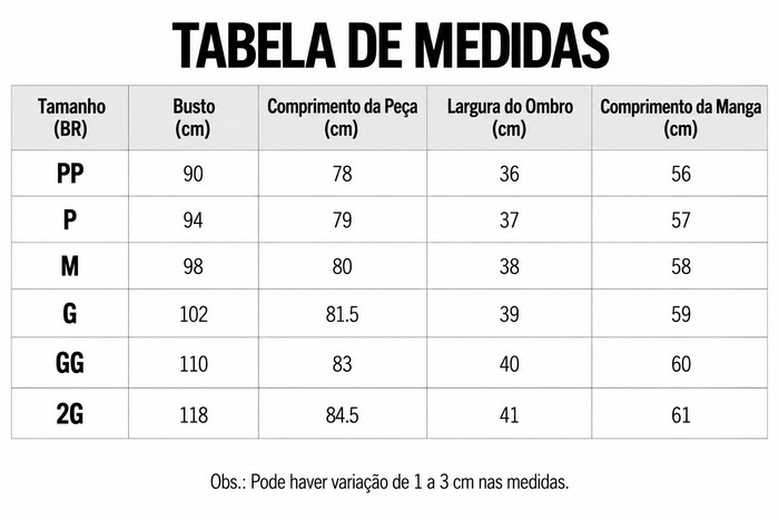 Guia de Tamanhos