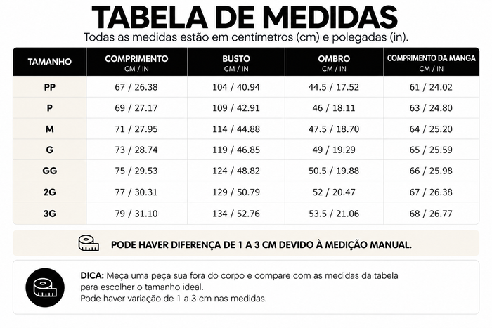 Guia de Tamanhos