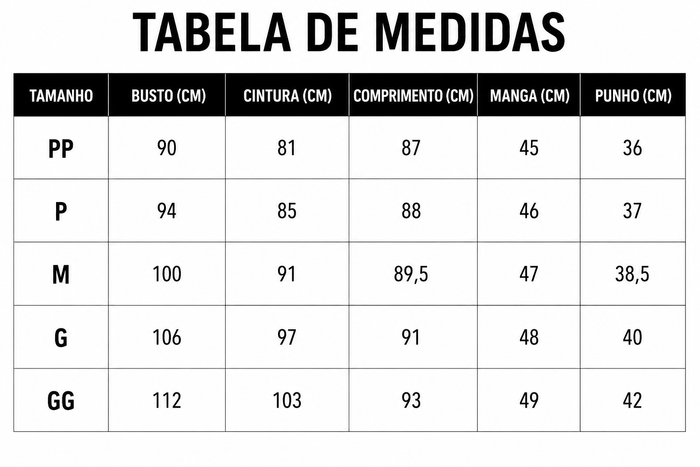 Guia de Tamanhos