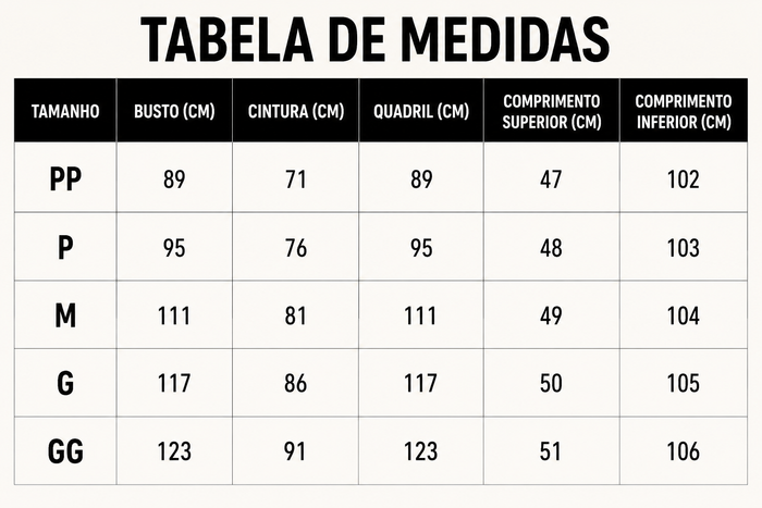 Guia de Tamanhos