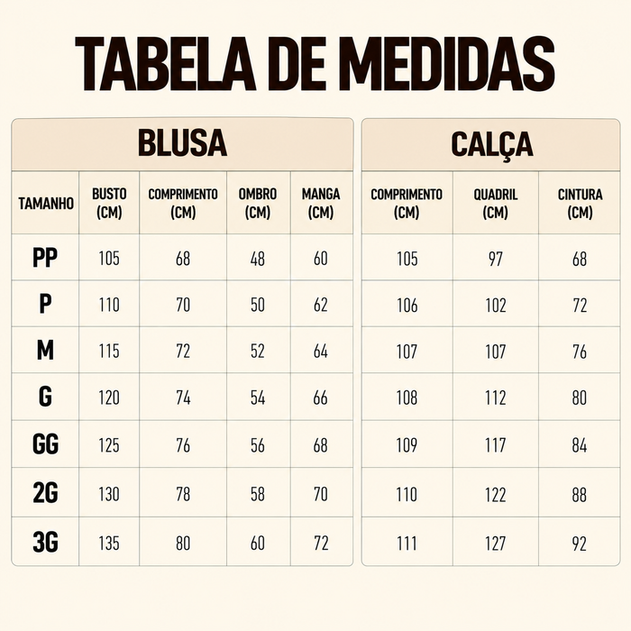 Guia de Tamanhos
