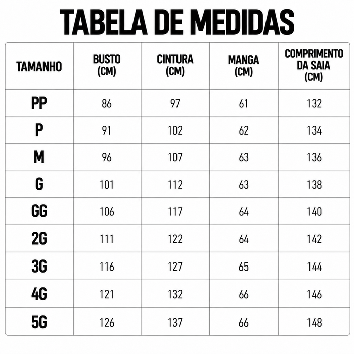 Guia de Tamanhos