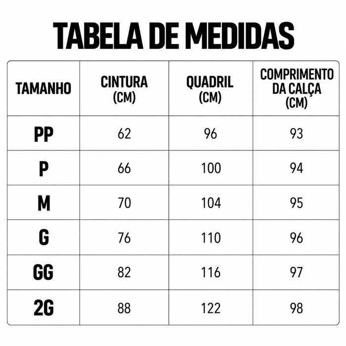 Guia de Tamanhos