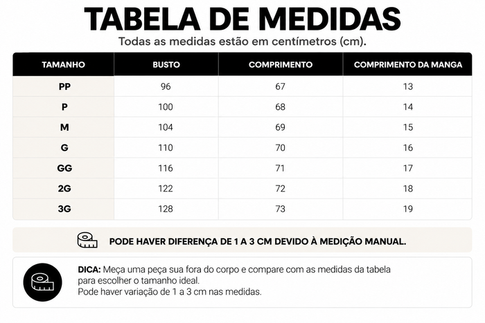 Guia de Tamanhos