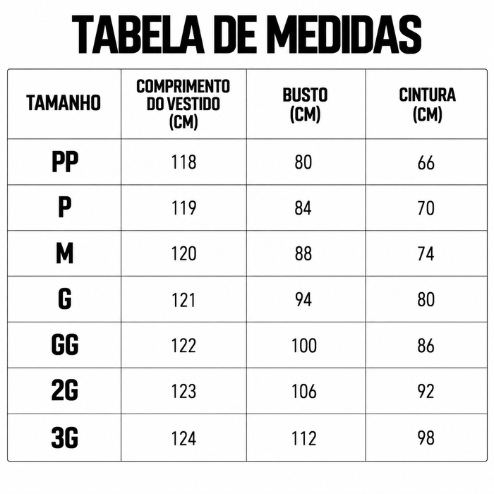 Guia de Tamanhos