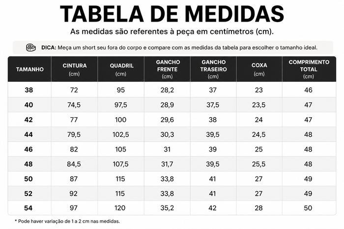 Guia de Tamanhos
