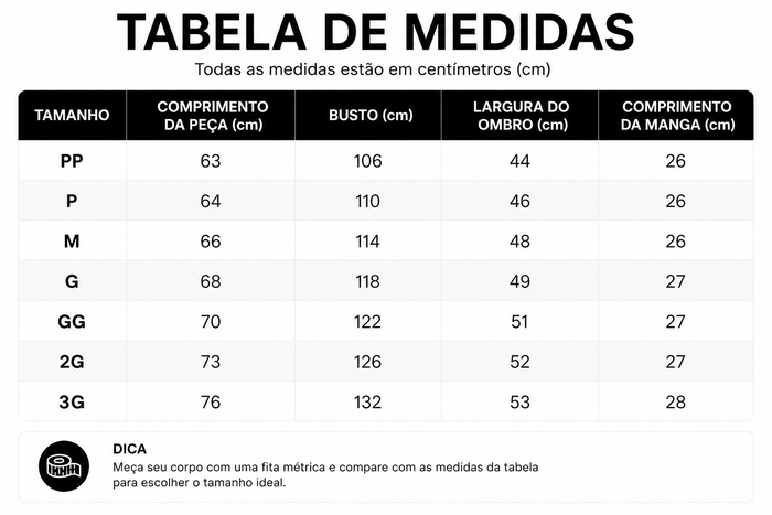 Guia de Tamanhos