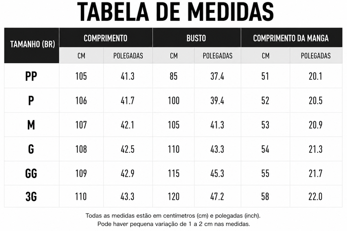 Guia de Tamanhos