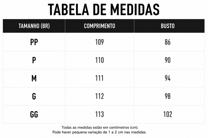 Guia de Tamanhos