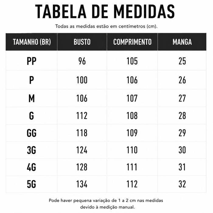 Guia de Tamanhos
