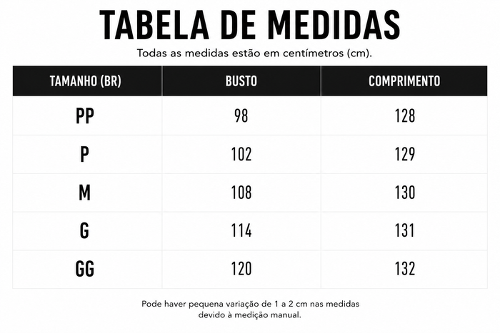 Guia de Tamanhos