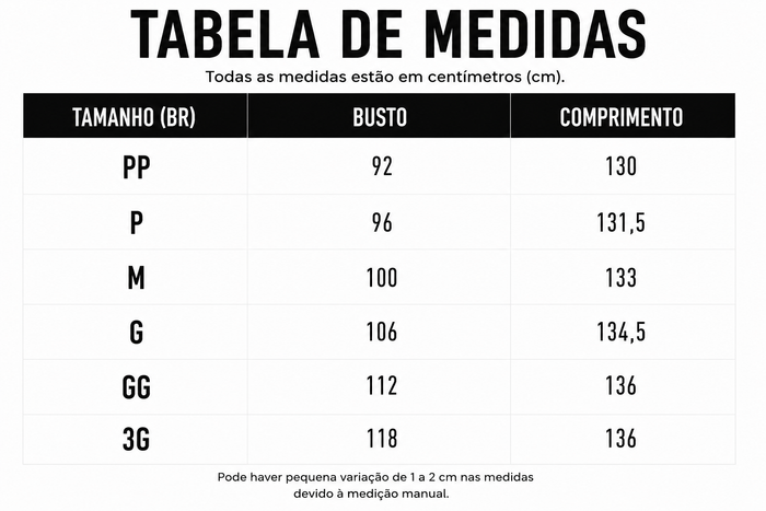 Guia de Tamanhos