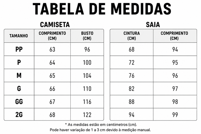 Guia de Tamanhos