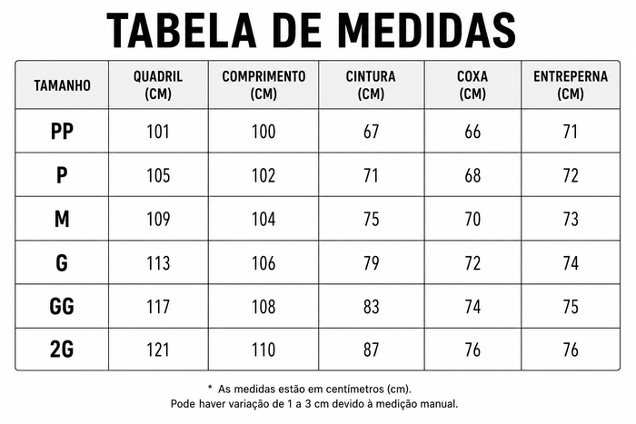 Guia de Tamanhos
