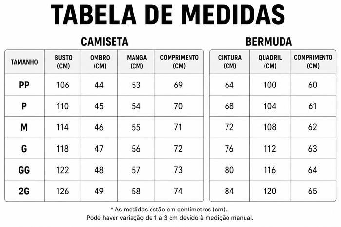 Guia de Tamanhos