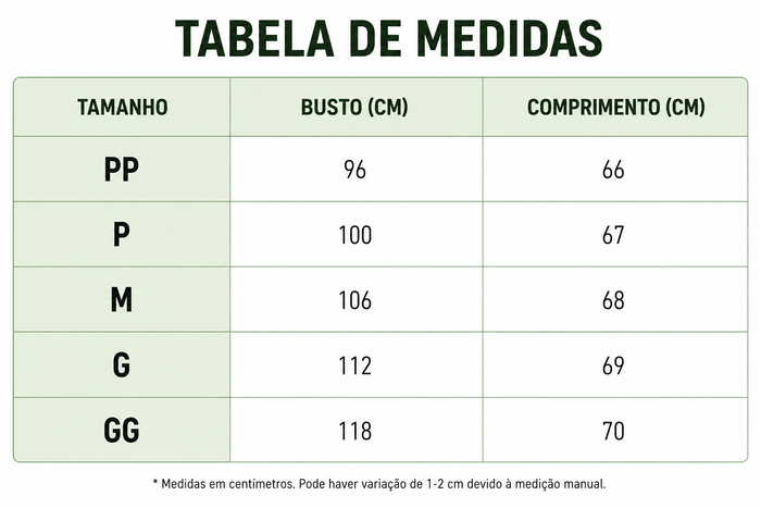 Guia de Tamanhos