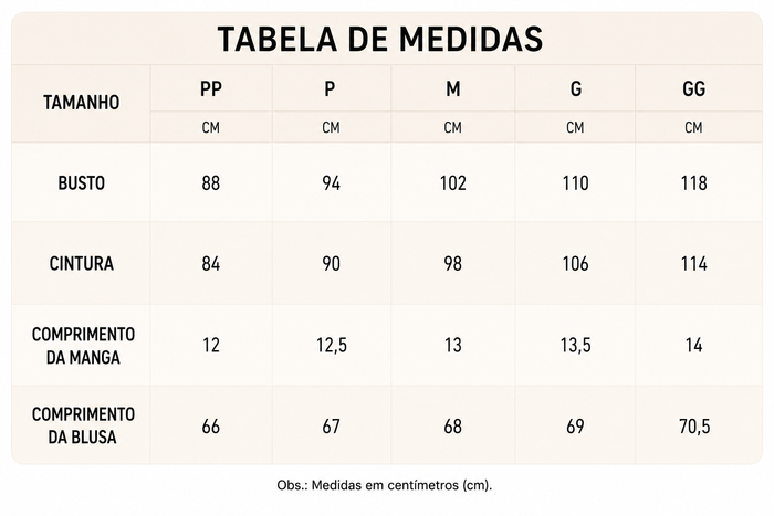 Guia de Tamanhos