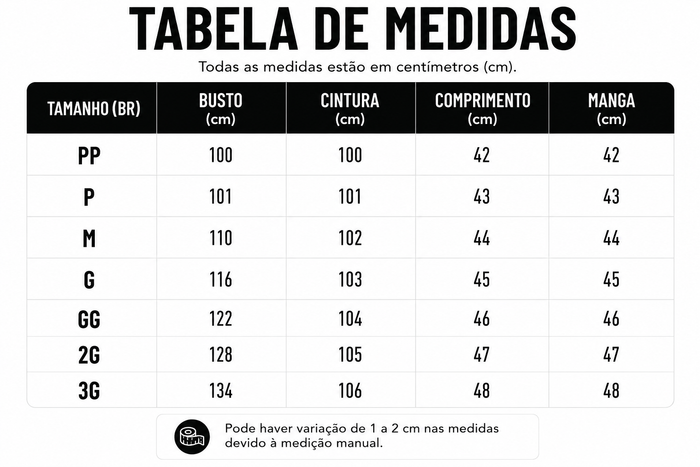 Guia de Tamanhos