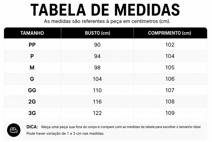 Guia de Tamanhos