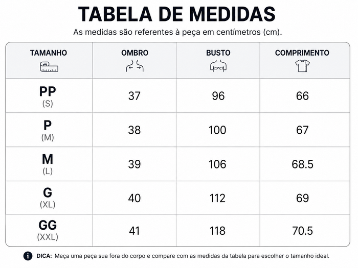 Guia de Tamanhos