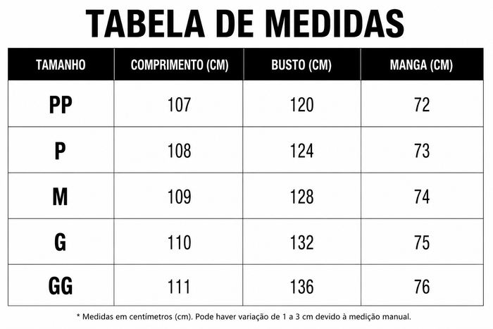 Guia de Tamanhos