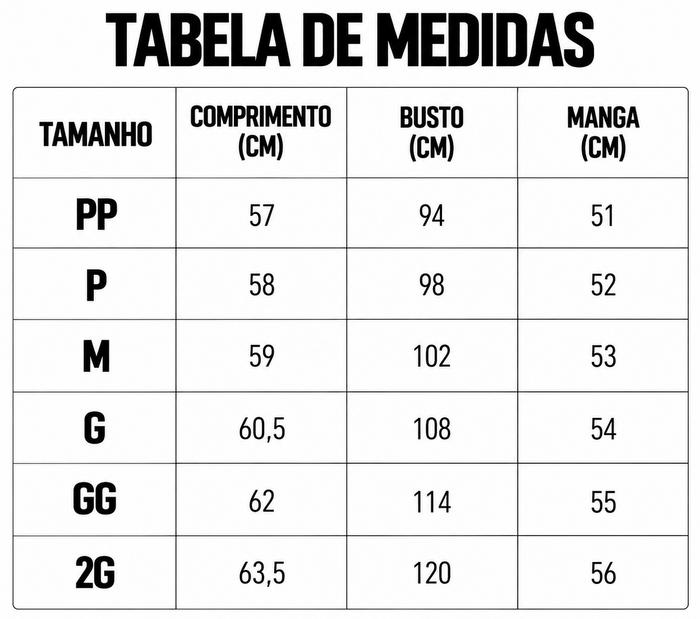 Guia de Tamanhos