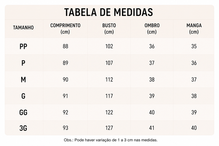 Guia de Tamanhos