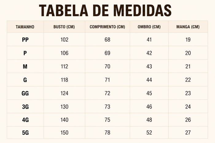 Guia de Tamanhos