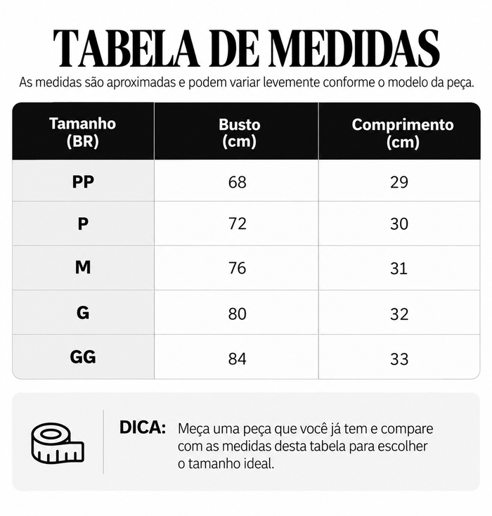 Guia de Tamanhos