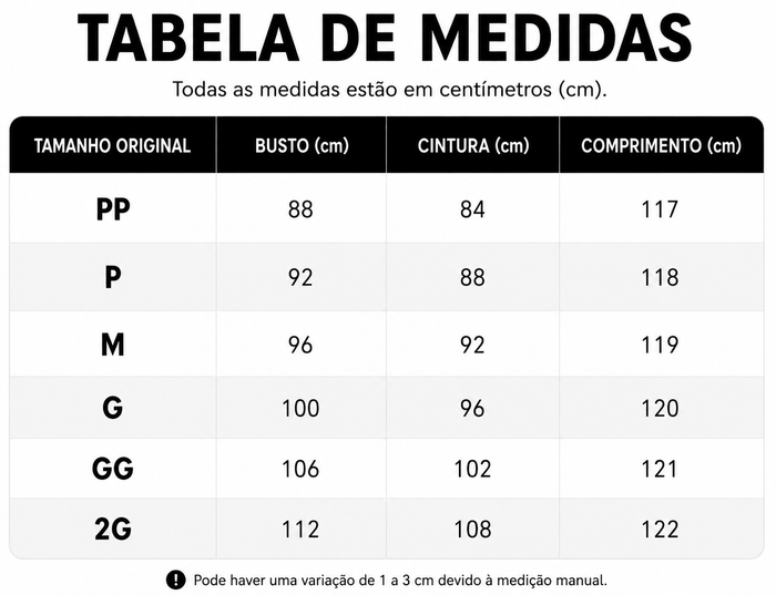 Guia de Tamanhos