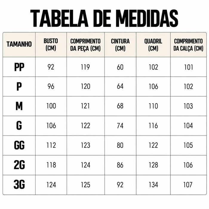 Guia de Tamanhos