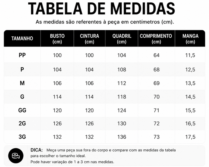 Guia de Tamanhos