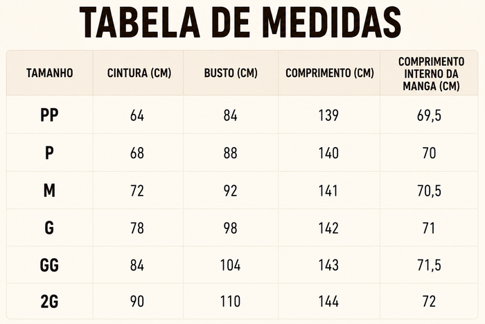 Guia de Tamanhos