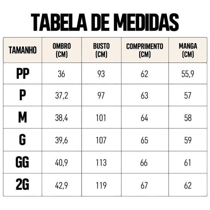 Guia de Tamanhos