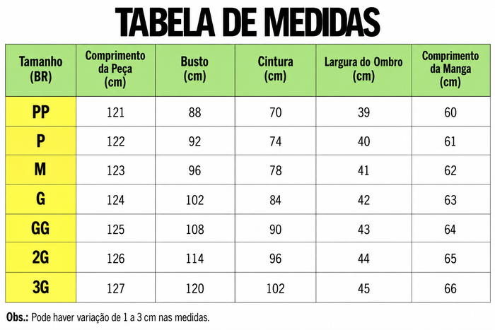 Guia de Tamanhos