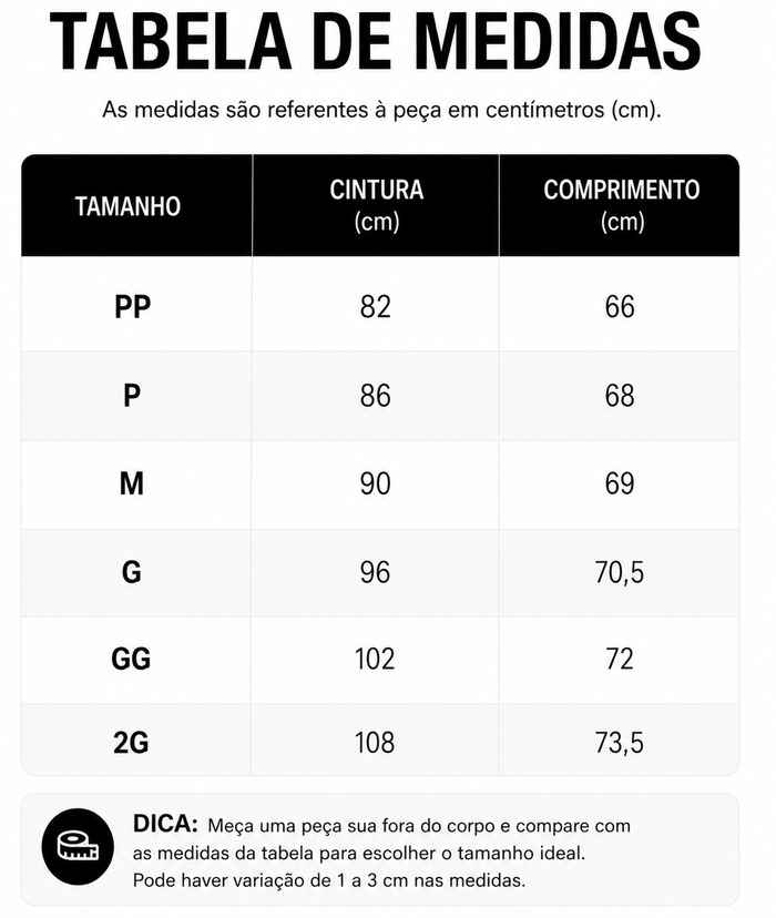 Guia de Tamanhos
