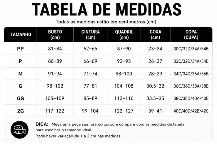 Guia de Tamanhos