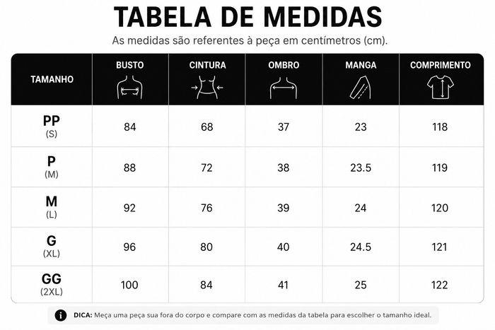 Guia de Tamanhos