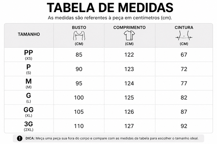 Guia de Tamanhos
