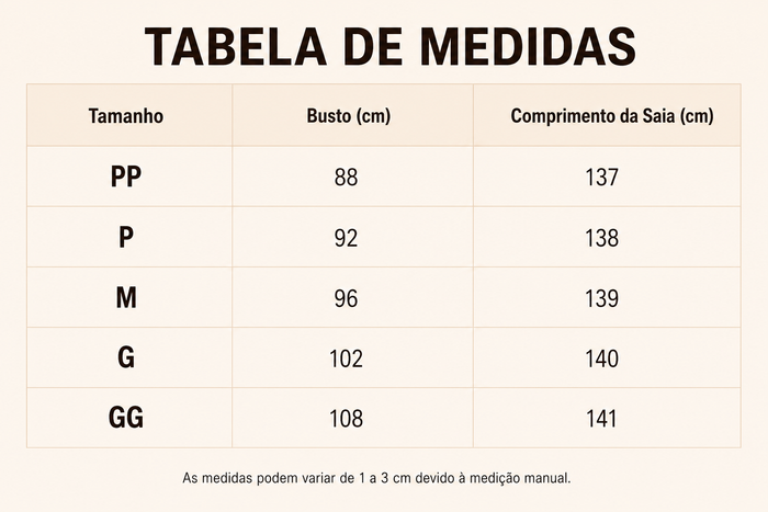 Guia de Tamanhos