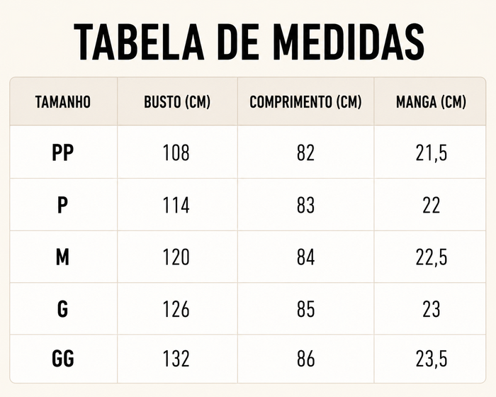 Guia de Tamanhos