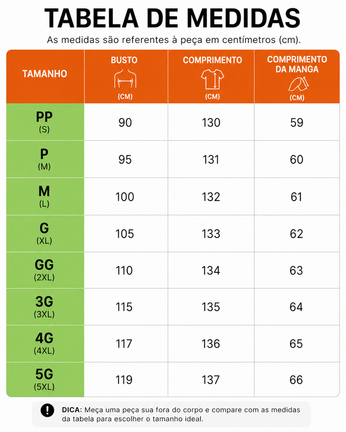 Guia de Tamanhos